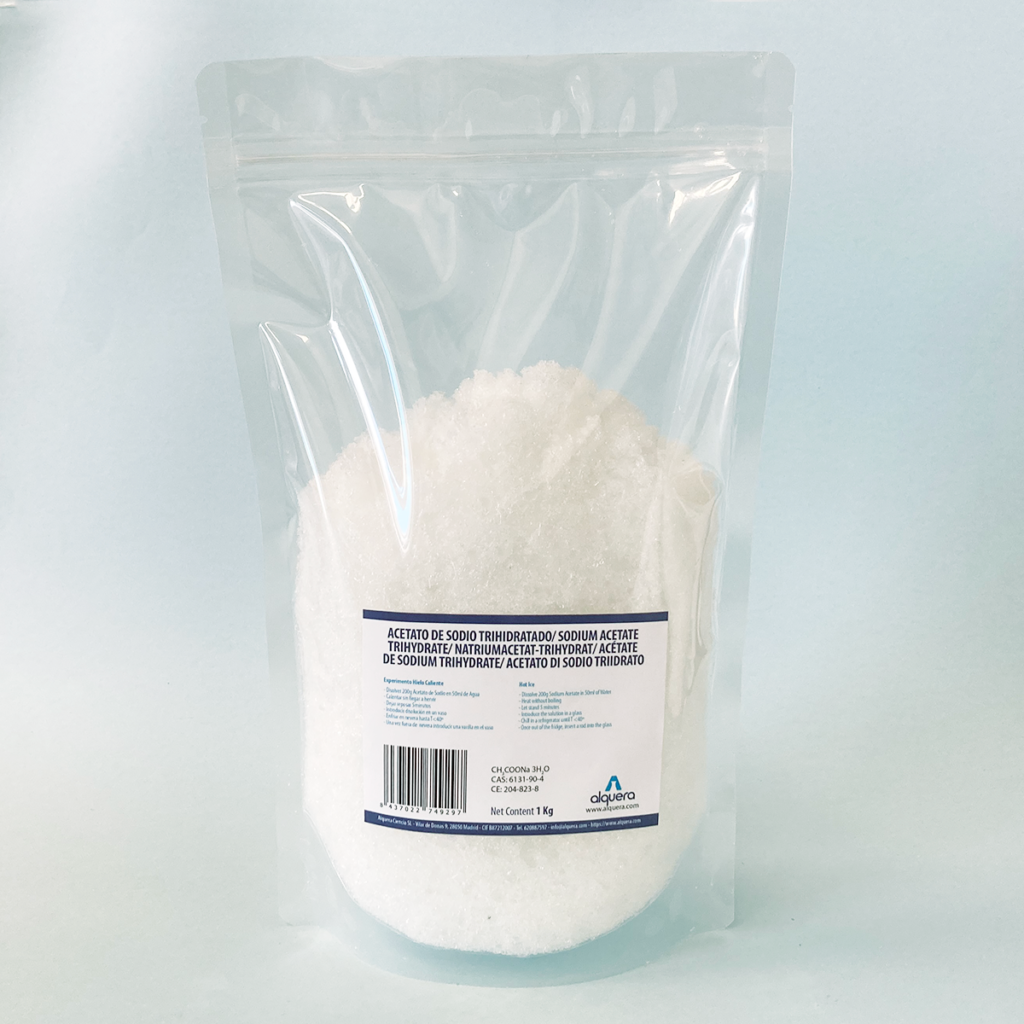 Natriumacetat („Heißes Eis“) – 500 G, Von Inoxia, Weißes Pulver, Wasserlöslich