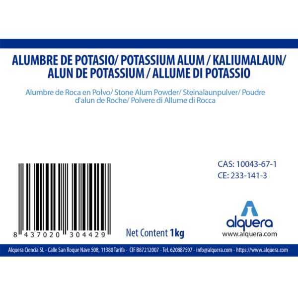 alumbre de potasio seguridad quimica
