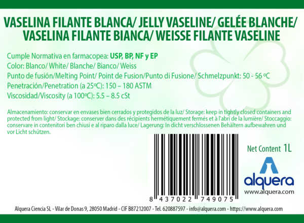 VASELINA FILANTE BLANCA ETIQUETA